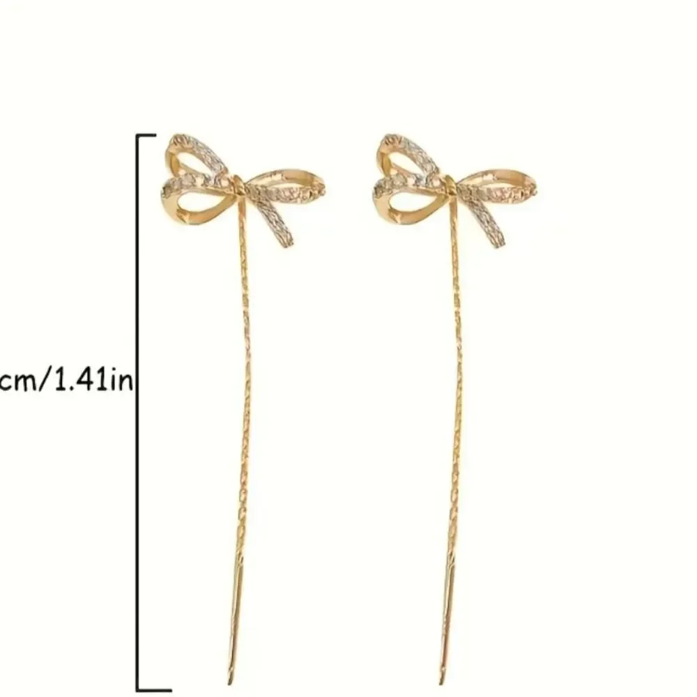 ✨️ Elegent Bowknot Long Tassel Linear Earrings